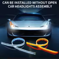 Audi-Style Flexible DRL Headlight Strips | LED Daytime Running Lights with Sequential Turn Ind